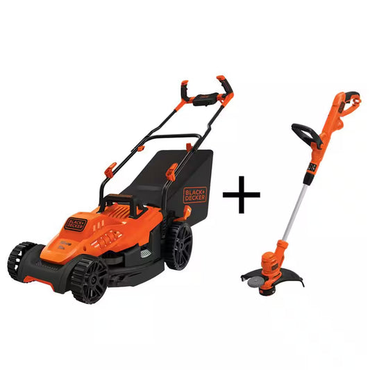 15 In. 10 AMP Corded Electric Walk behind Push Lawn Mower and 14 In. 6.5 Amp Corded 2-In-1 String Trimmer & Lawn Edger