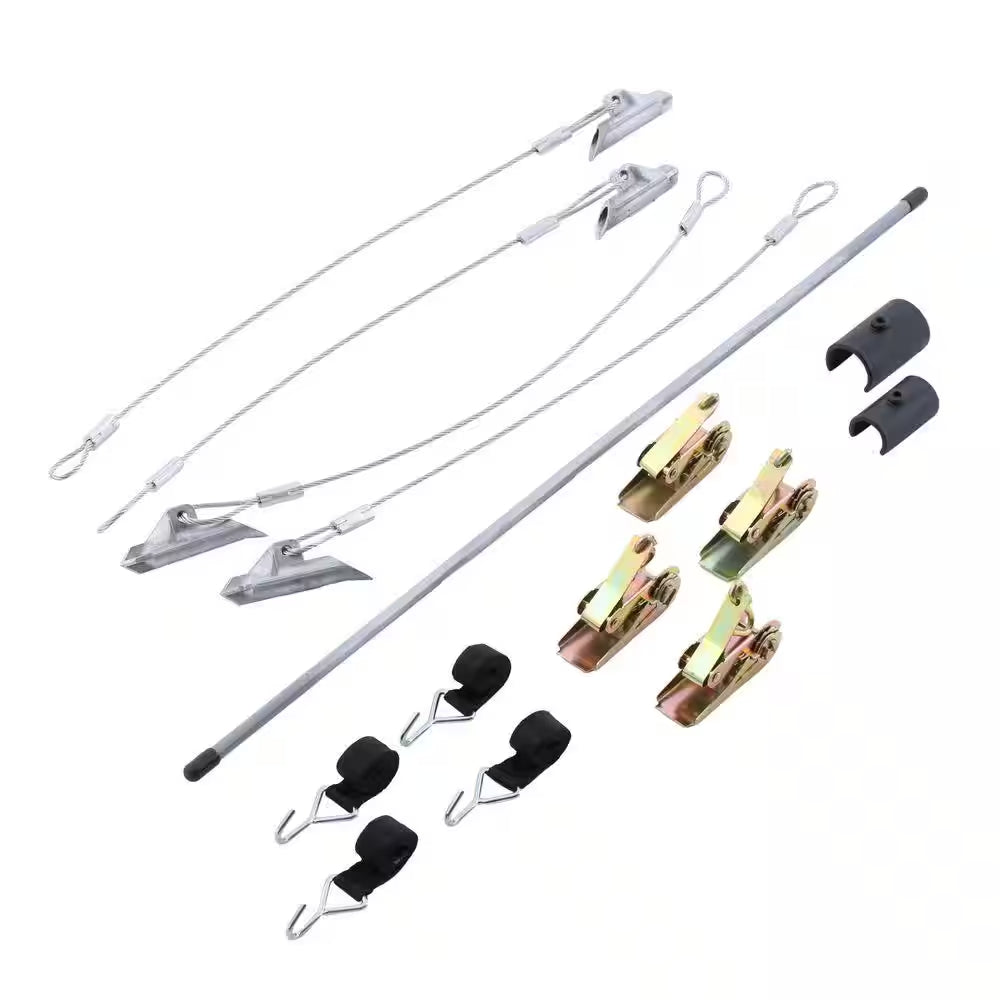 30 In. Easyhook Ratchet TITE Anchor Kit (4-Piece) with Sturdy Webbing, Cast Steel Anchors, and Quick-Attach Drill Guide