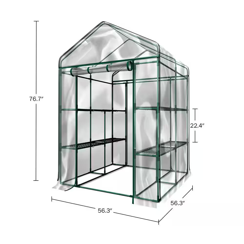4.7 Ft. W X 4.7 Ft. D X 6.4 Ft. H Walk-In Indoor/Outdoor Greenhouse