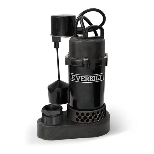 1/3 HP Aluminum Submersible Sump Pump Vertical Switch