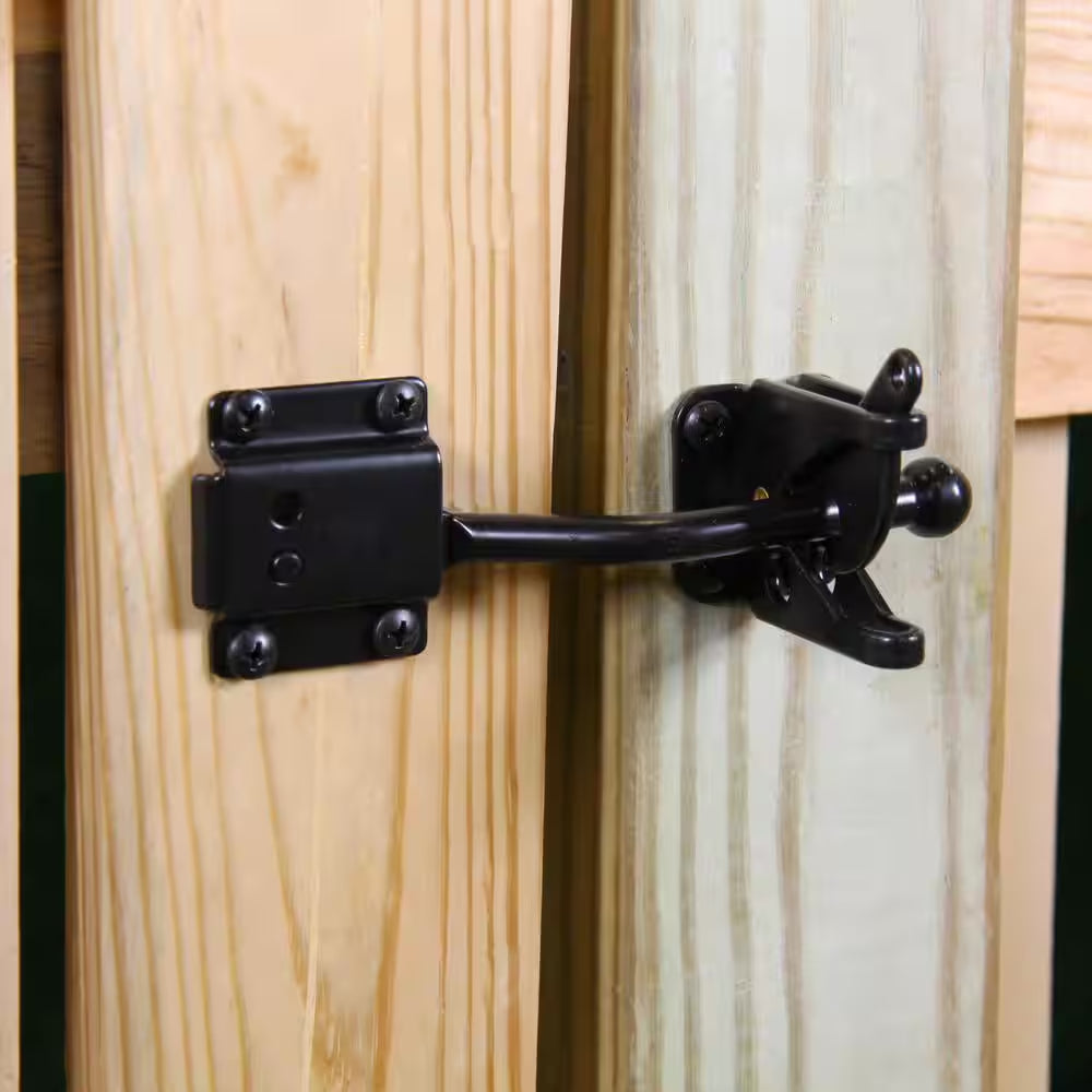 Black Self-Adjusting Gate Latch