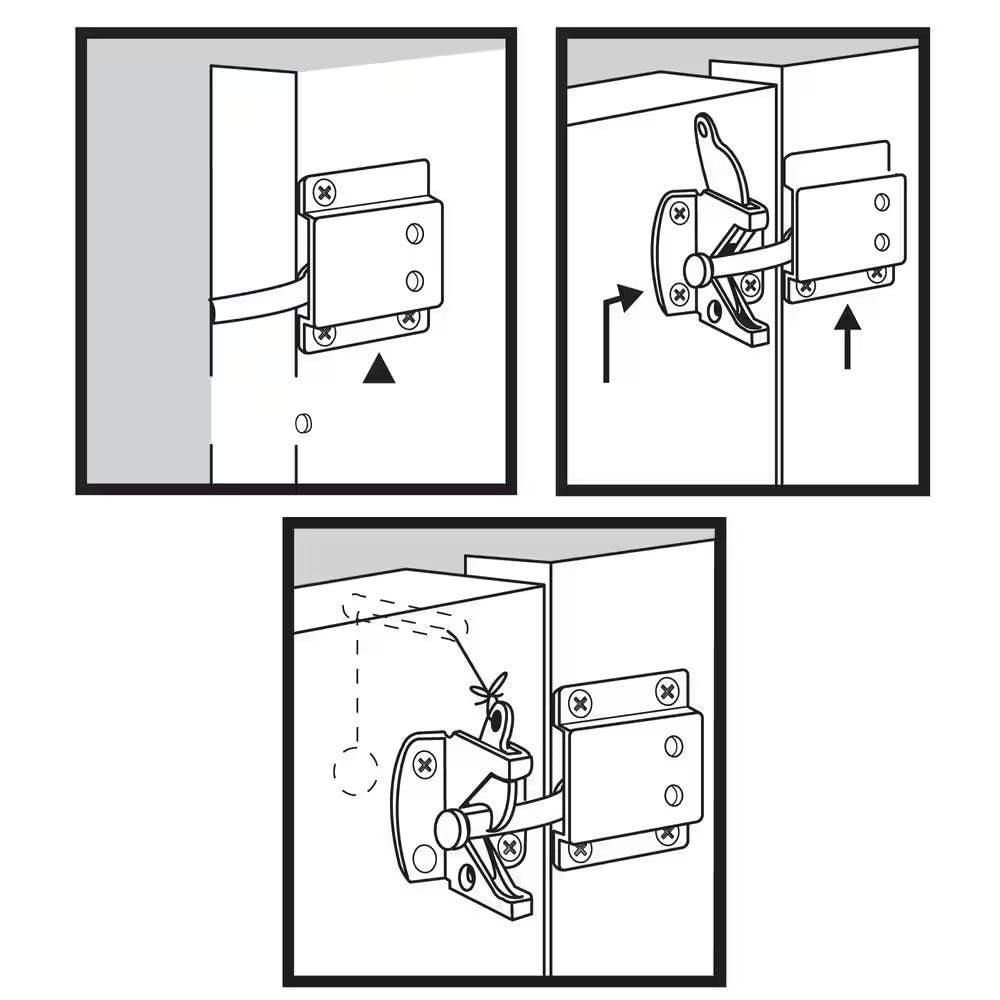 Black Self-Adjusting Gate Latch