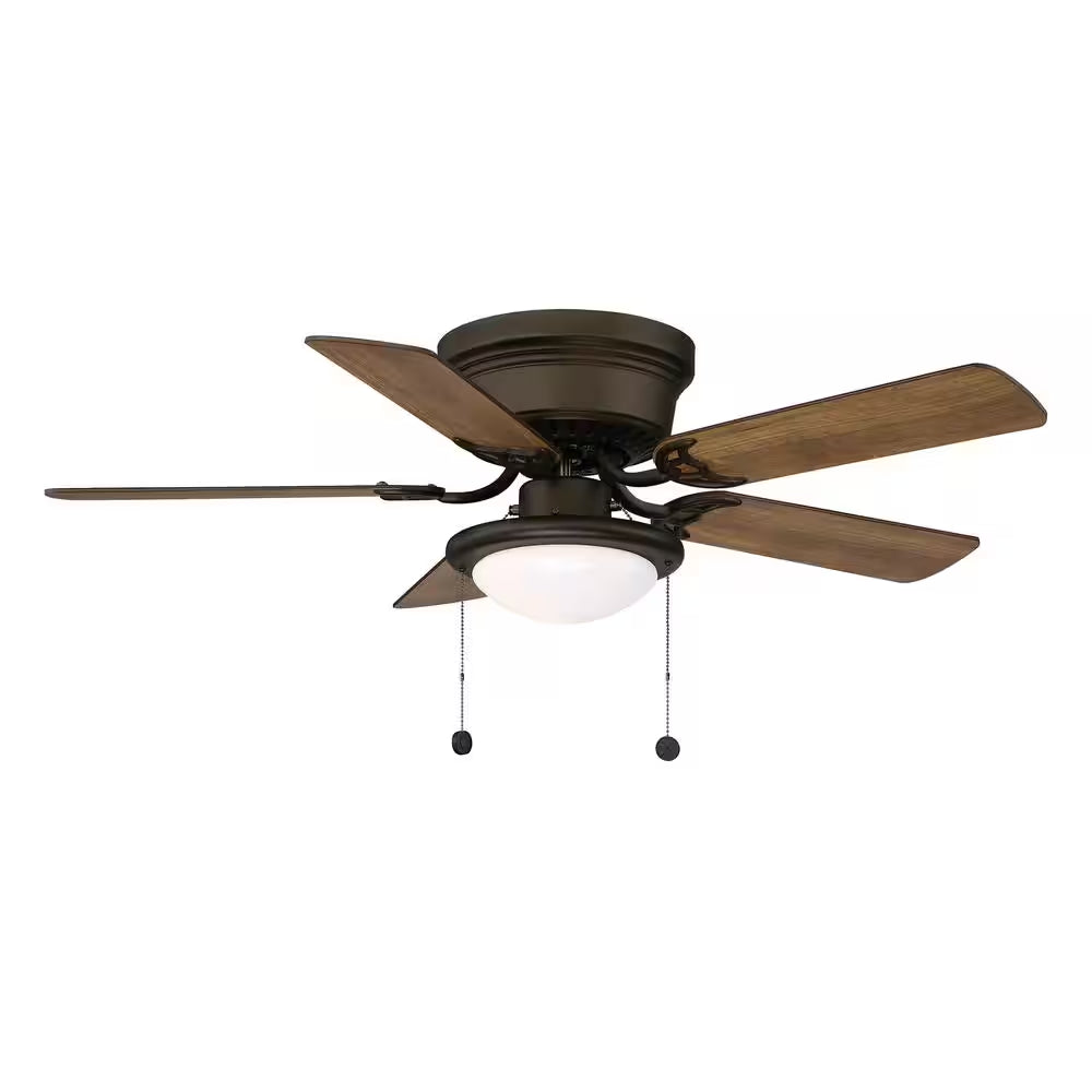 Hugger 44 In. LED Indoor Oil-Rubbed Bronze Ceiling Fan with Light Kit