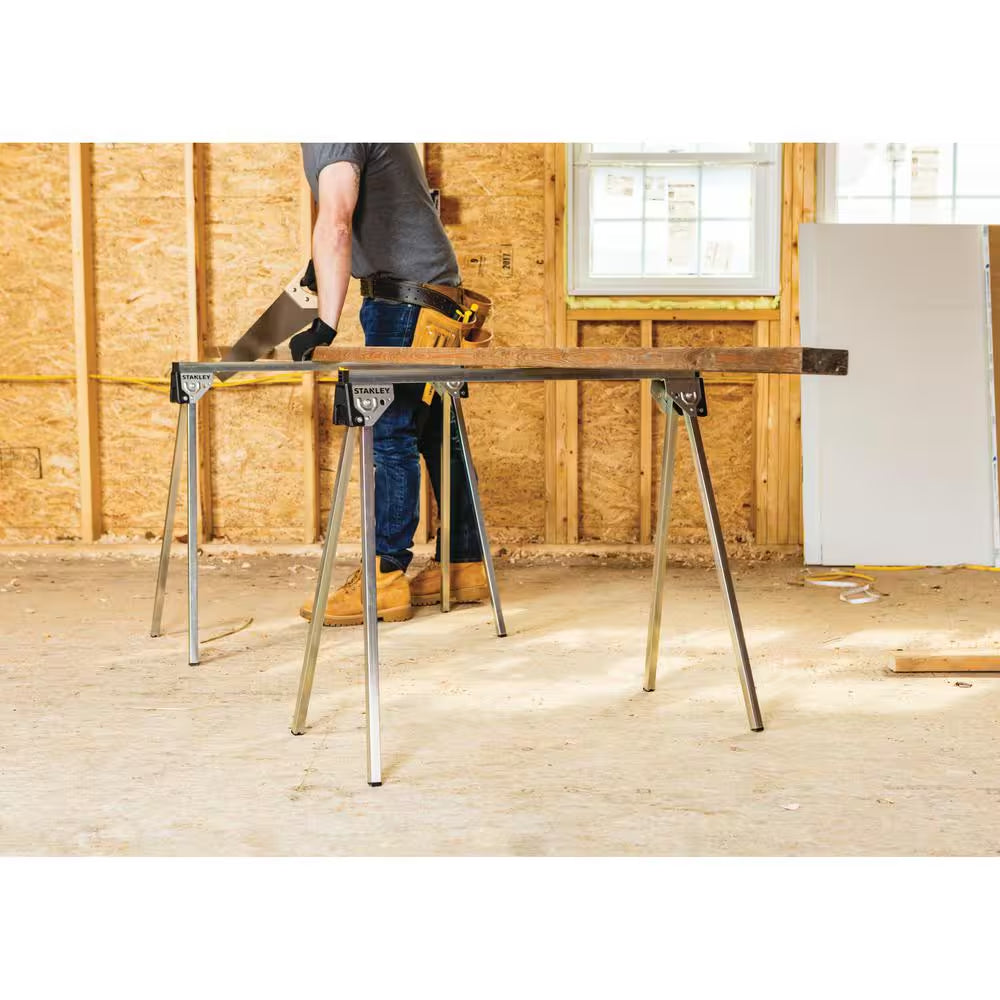 31 In. W X 29 In. Folding Metal Sawhorse (2 Pack)