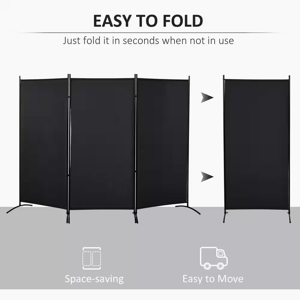 3-Panel Folding Screen Room Divider Privacy Partition Indoor Outdoor