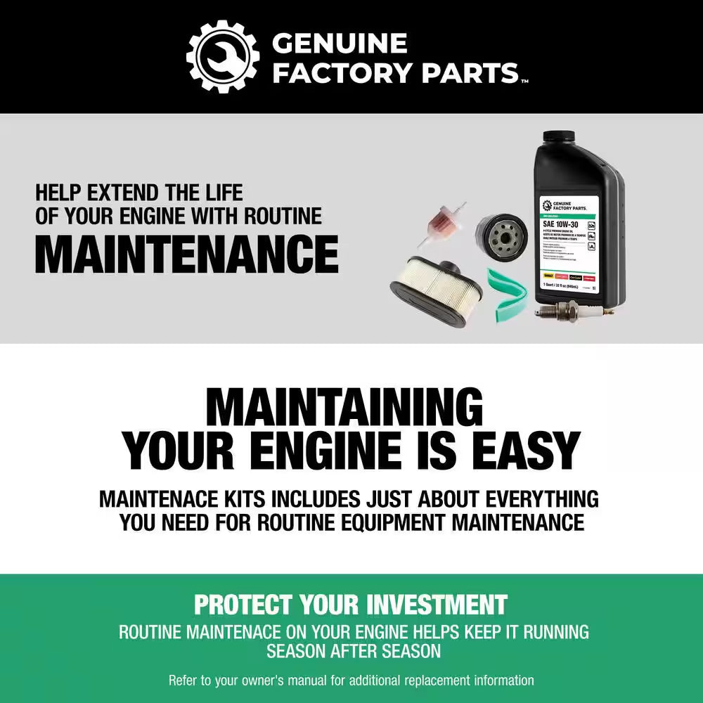 Maintenance Kit for Lawn Tractors and RZT Mowers with Kawasaki FR and FS Series Engines
