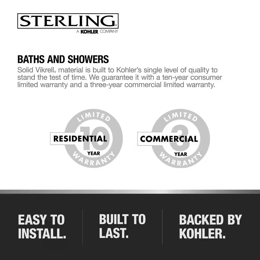 STORE+ 36 In. X 76 In. 1-Piece Direct-To-Stud Alcove Shower Back Wall in White