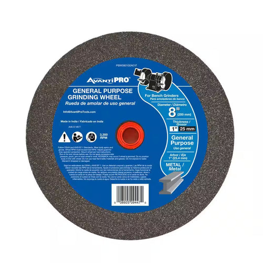 8 In. X 1 In. X 1 In. General Purpose Bench Grinding Wheel