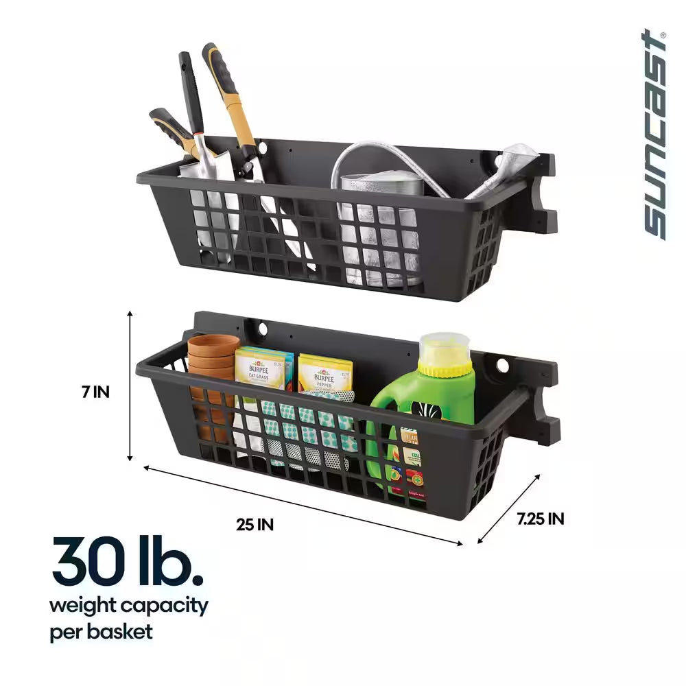 25 In. Plastic Storage Shed Basket Accessory Kit (2-Pack)