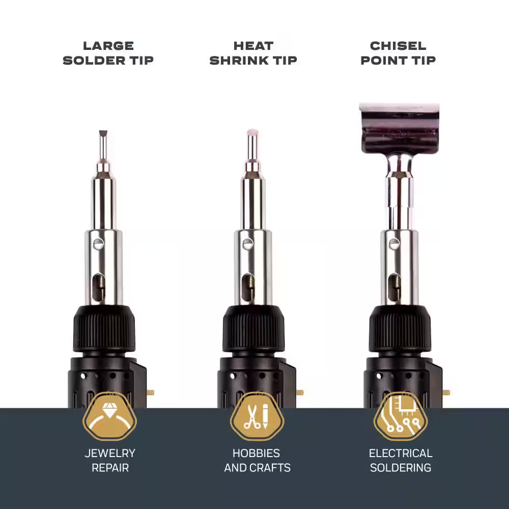 Detail Cordless Pen Torch Butane Torch Kit with 7 Settings and Case