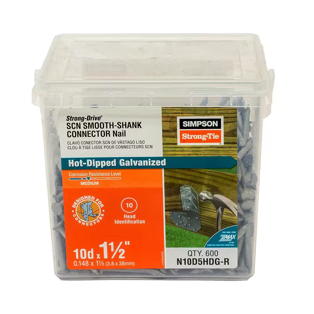 Strong-Drive 1-1/2 In. X 0.148 In. SCN Smooth-Shank HDG Connector Nail (600-Pack)