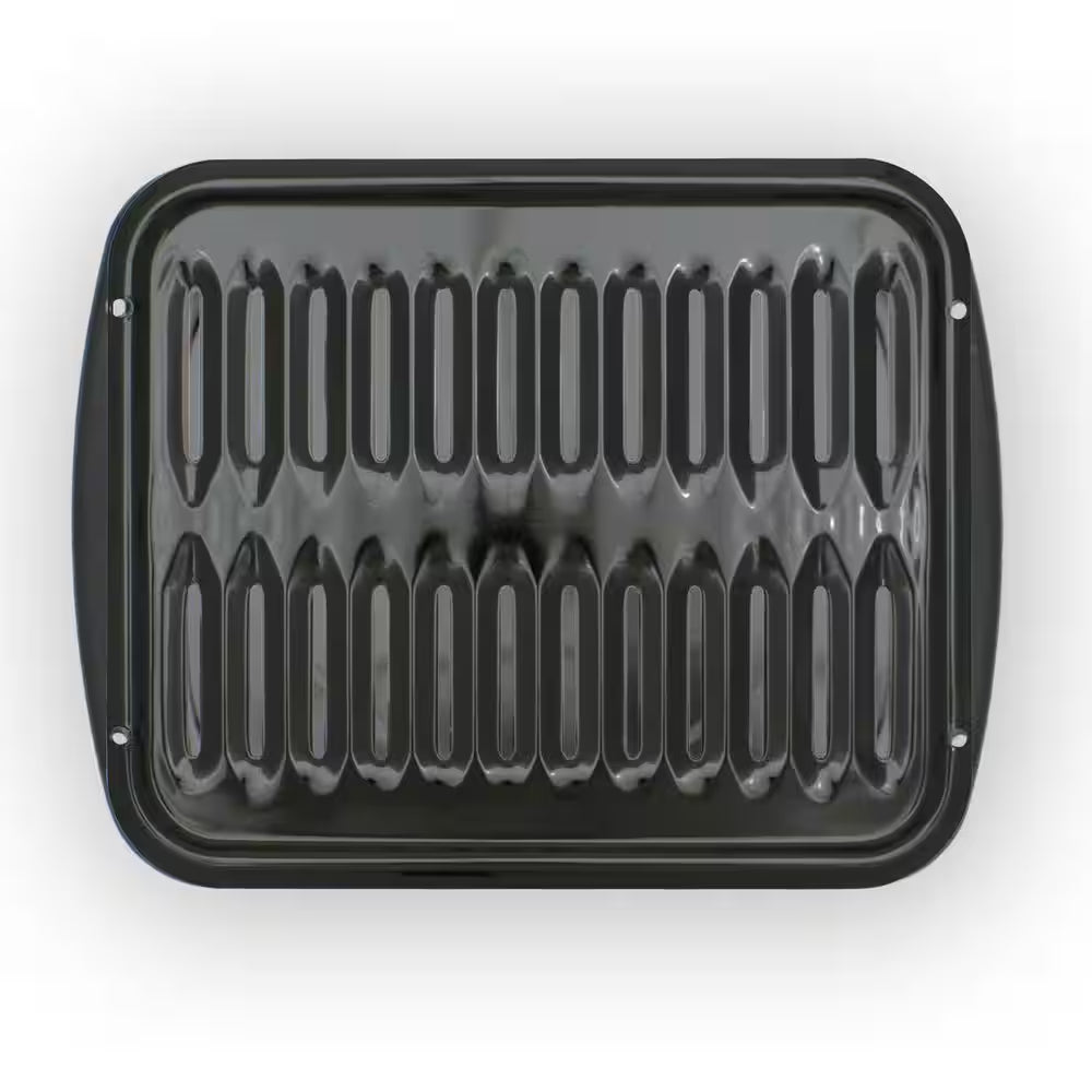 2-Piece Porcelain Broiler Pan in Black