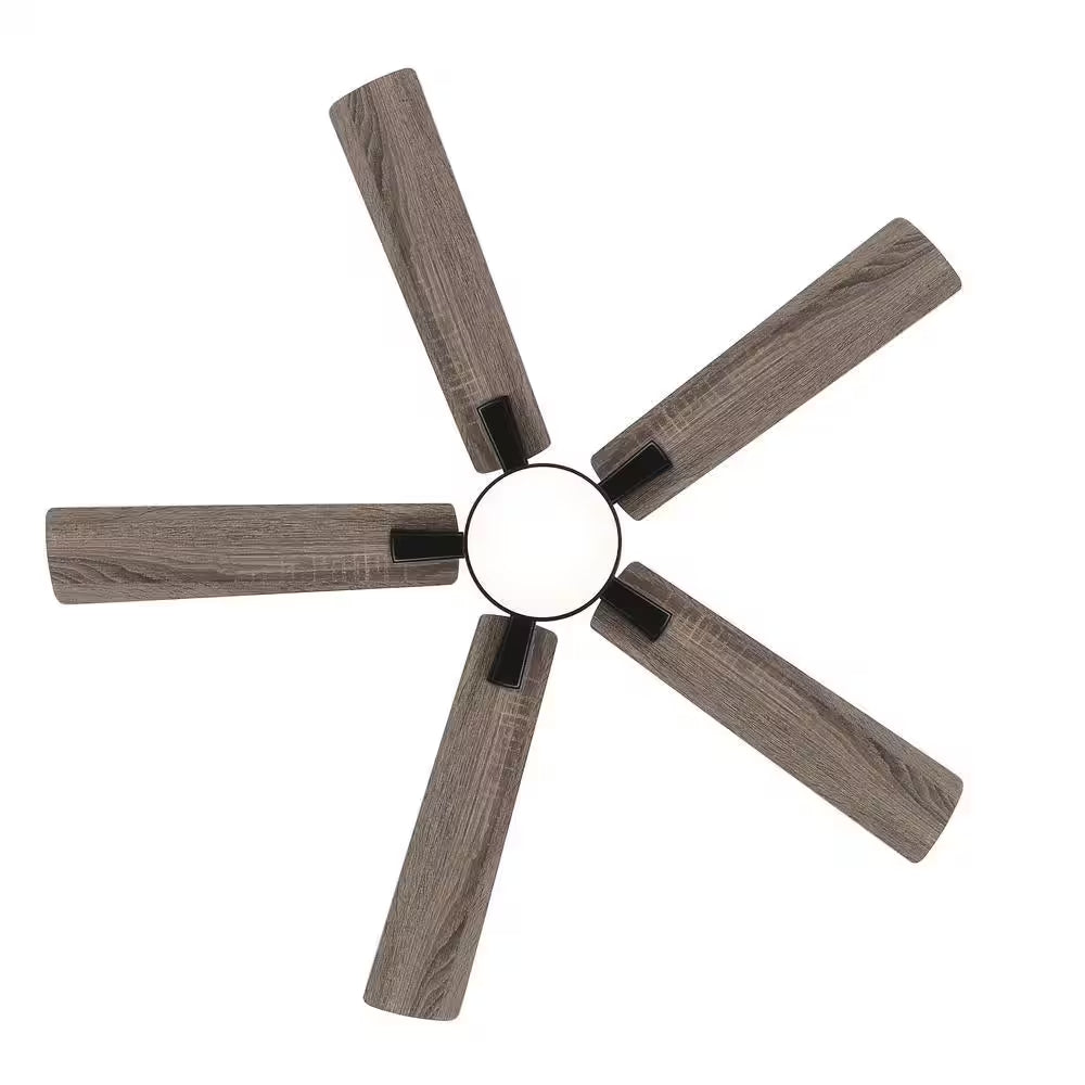 Walter 52 In. Indoor Black Ceiling Fan with Adjustable White LED Light, 5-Reversible Blades and Remote Control Included