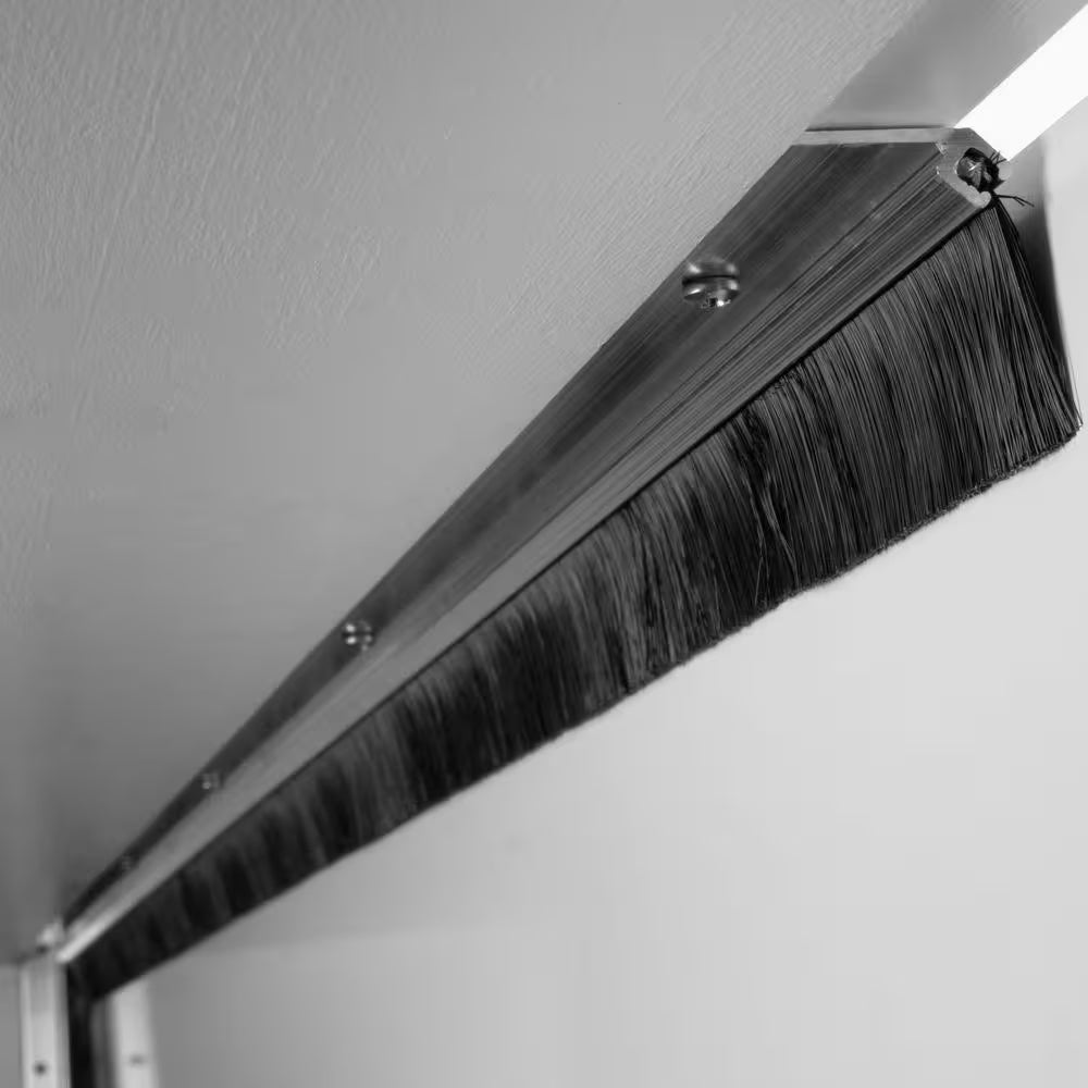 Garage Door Brush Weather Seal with Aluminum Retainer with 1 In. Brush - Single Car Garage