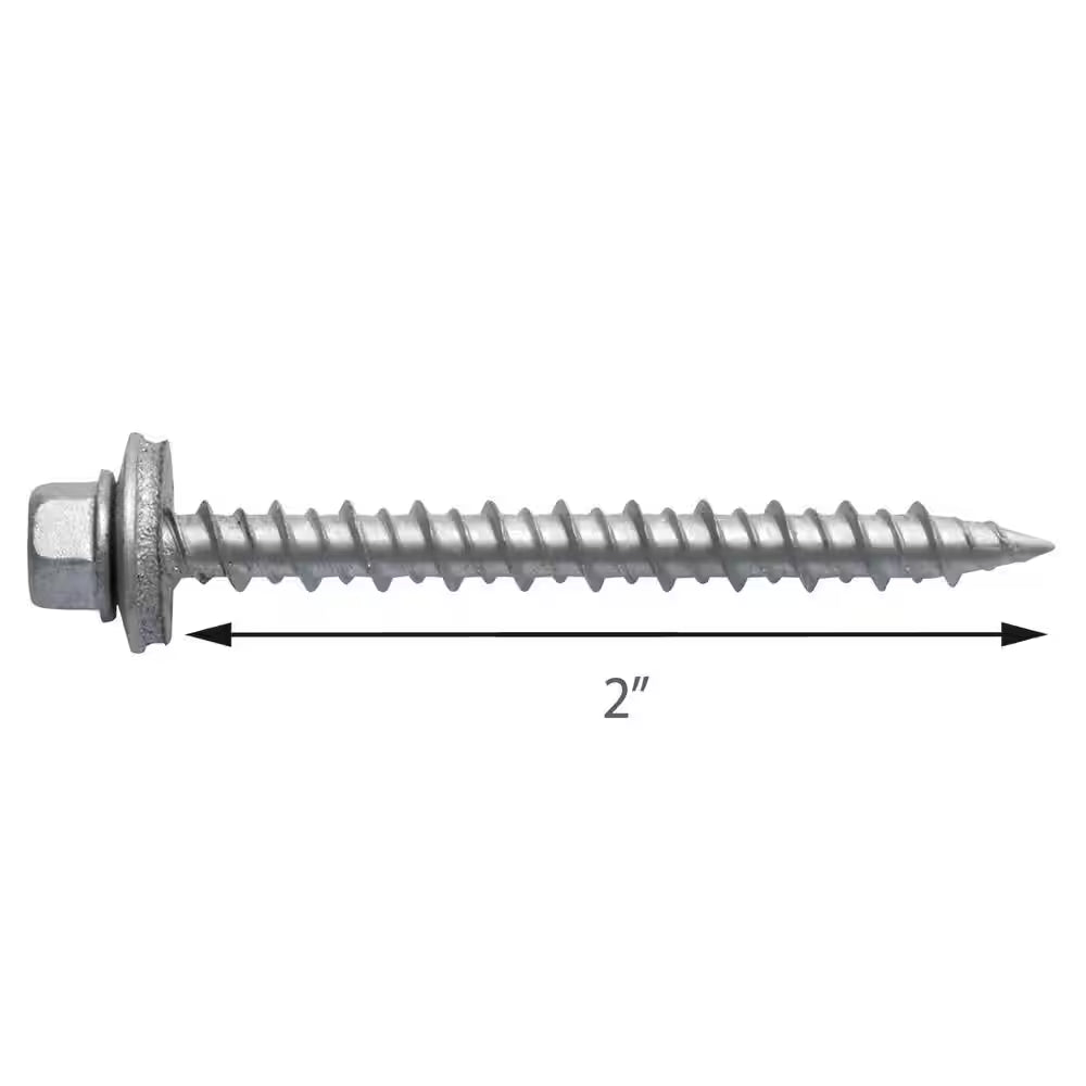 2 In. Hex-Head Wood Screw with EPDM Washer (50-Pack)