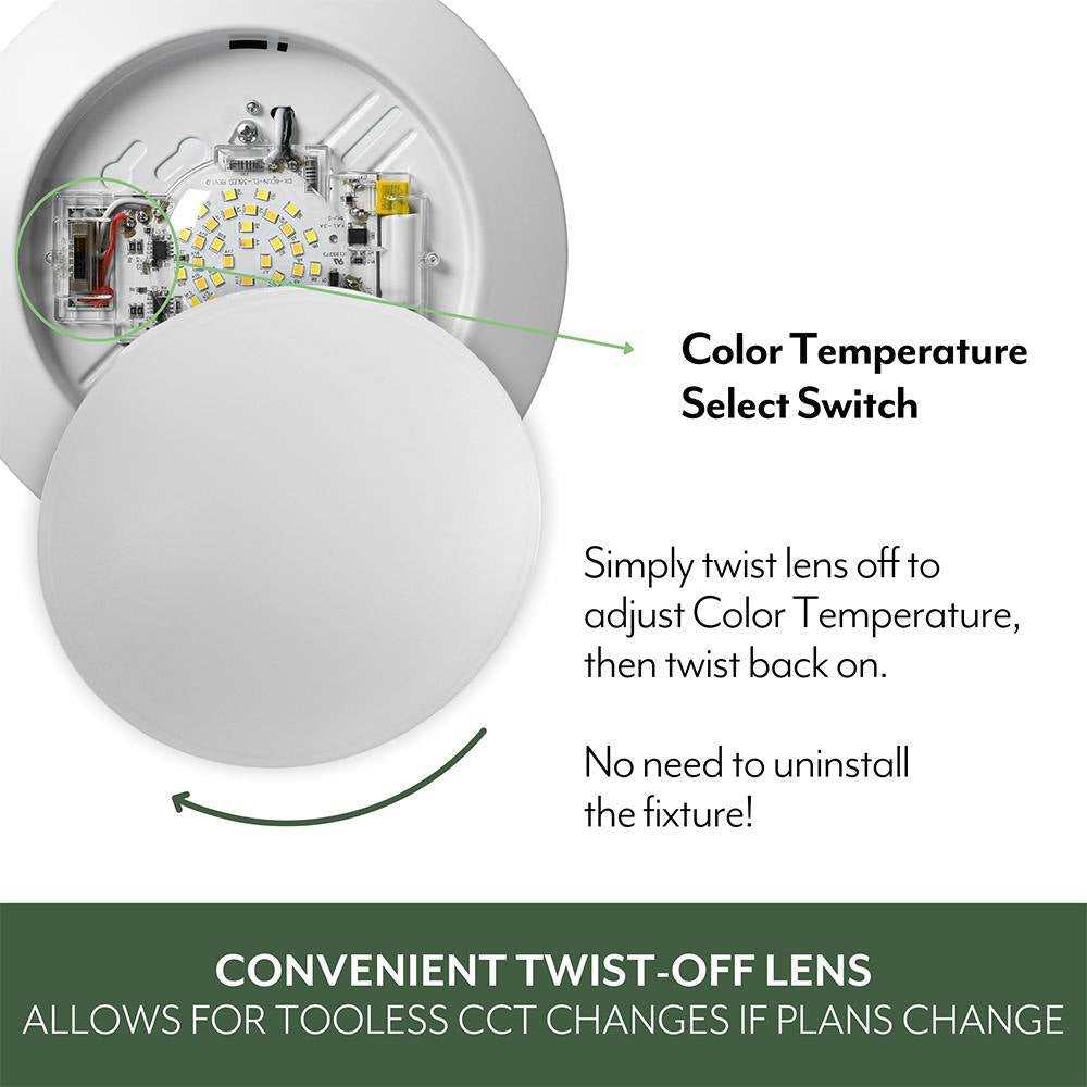 Altair 4 In. Surface Mount Downlight Integrated LED Recessed Trim Light 850 Lumens 10-Watts Adjustable CCT Wet Rated
