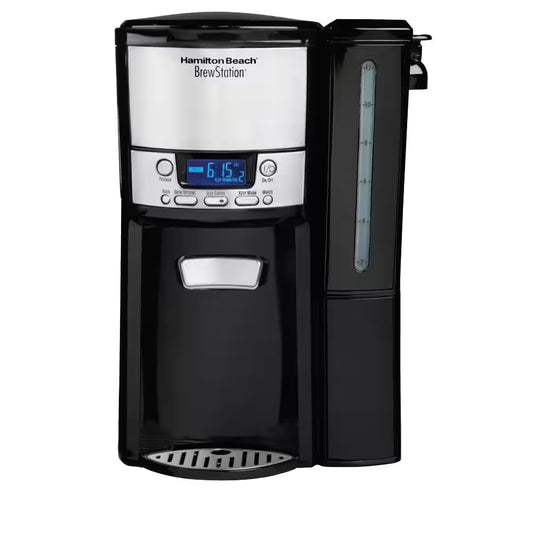 Brewstation 12- Cup Programmable Black Drip Coffee Maker with Removable Water Reservoir
