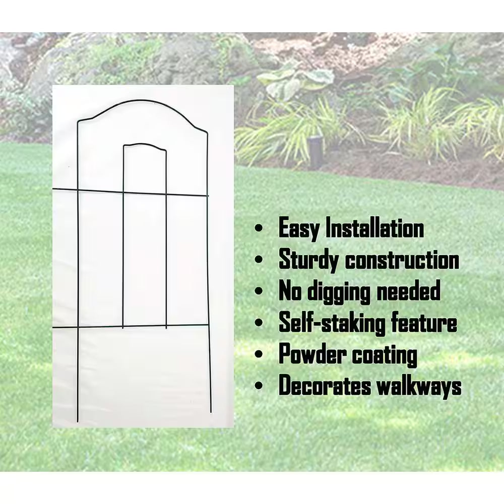 28 In. H X 10 Ft. L Cathedral Steel Wire Folding Garden Fence