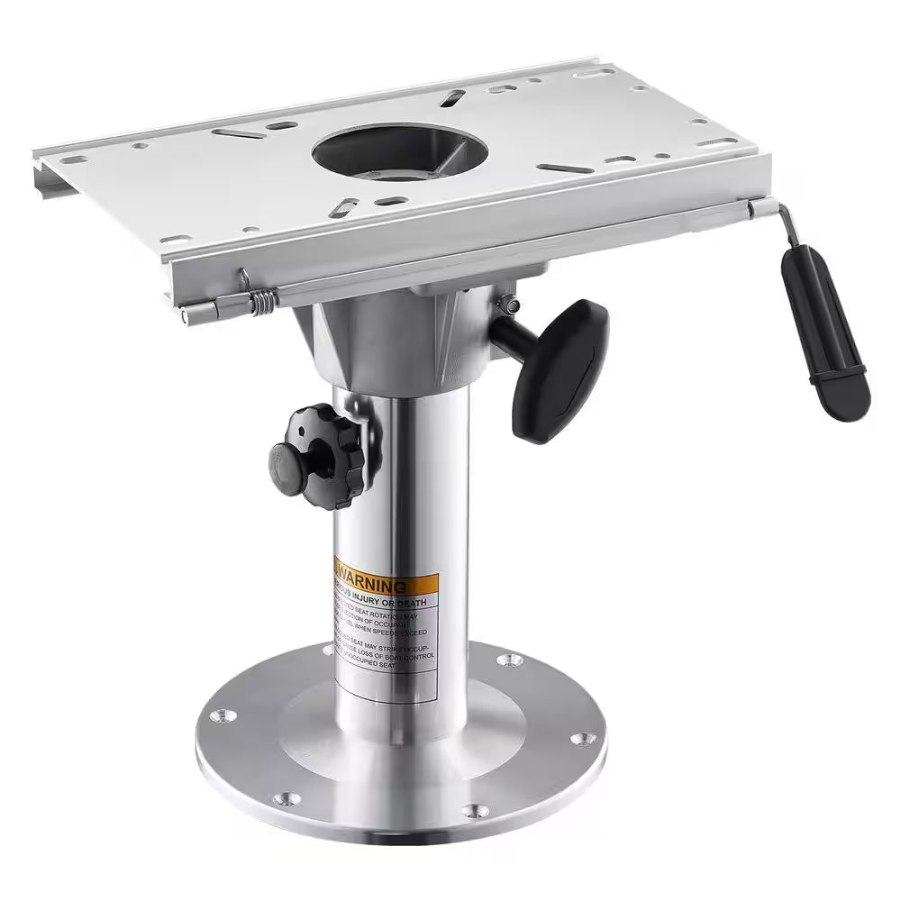 Boat Seat Pedestal, Aluminum Alloy Chair Base Slide, 5-In. Sliding Travel, Locking Design, Adjustable 13.39 to 19.2 In.