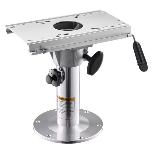 Boat Seat Pedestal, Aluminum Alloy Chair Base Slide, 5-In. Sliding Travel, Locking Design, Adjustable 13.39 to 19.2 In.