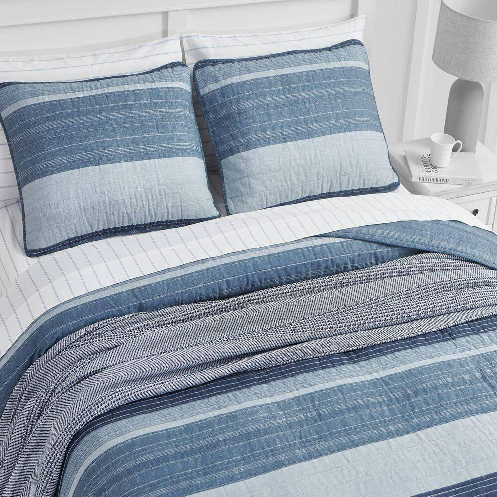 Ridgeport 2-Piece Blue Cotton Twin Quilt Set