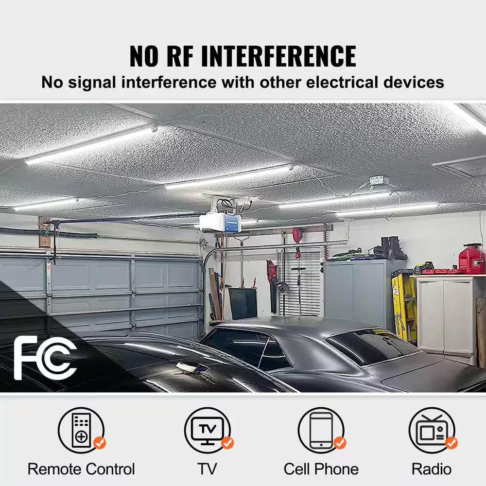 10 Pack 8 Ft. 80-Watt LED Shop Light 10000 LM with 59 In. Cords, ON/OFF Switch, 48 In. Cables for Garage Workshop Office