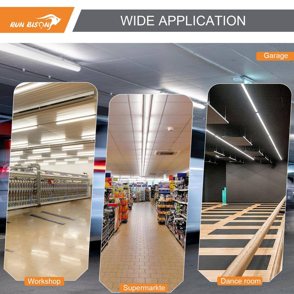 8 Ft.. 90-Watt Integrated LED Linear Strip Light Fixture Shop Light 8450/9750/11700 Lumens 3500/4000/5000K (4-Pack)