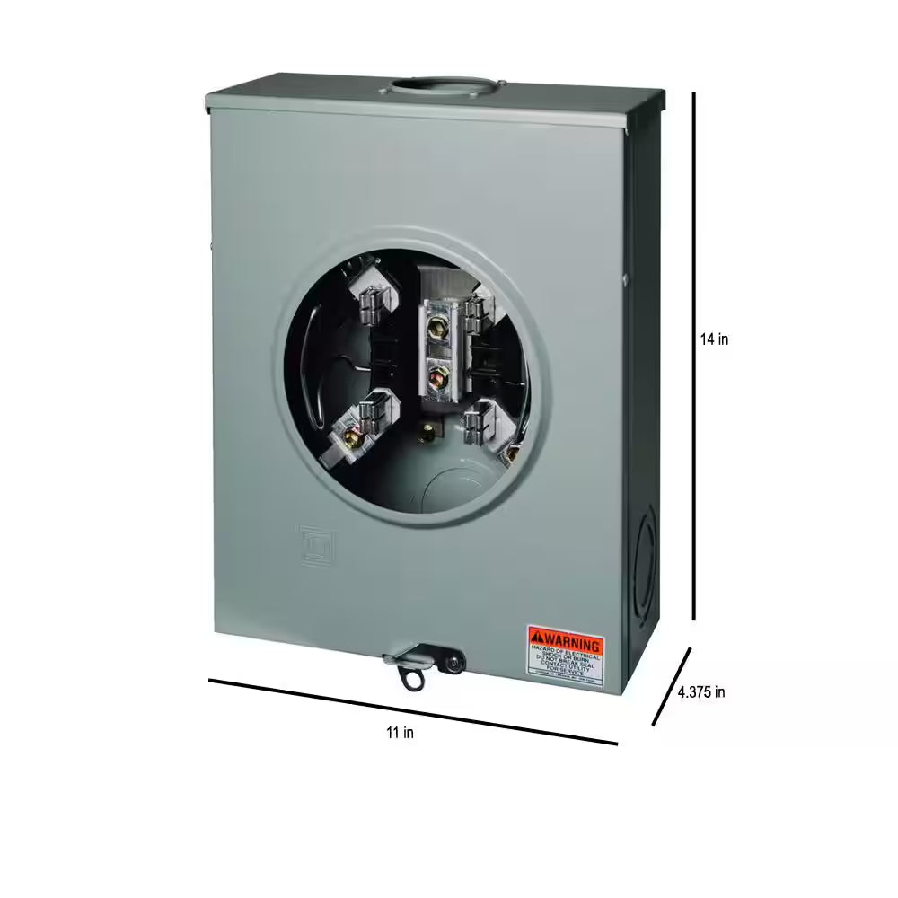 200 Amp Ringless-Horn Bypass Overhead or Underground Meter Socket with Tri-Plex Grounding