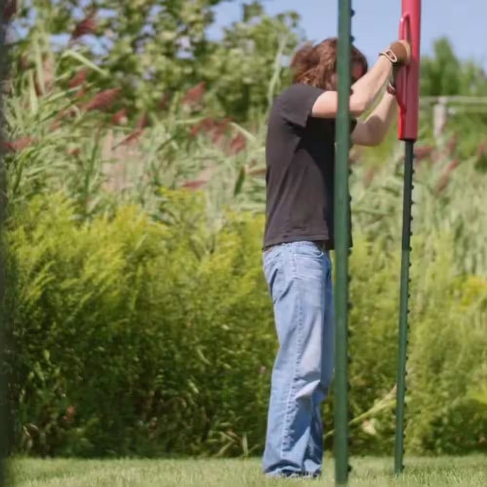 1-3/4 In. X 3-1/2 In. X 7 Ft. Green Steel Fence T-Post with Anchor Plate