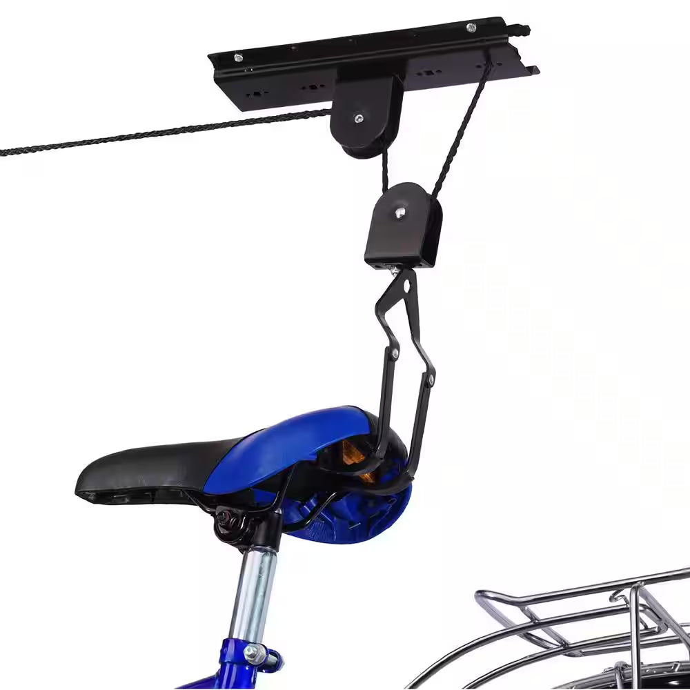 Black 1-Bike Ceiling Mount Garage Bike Rack