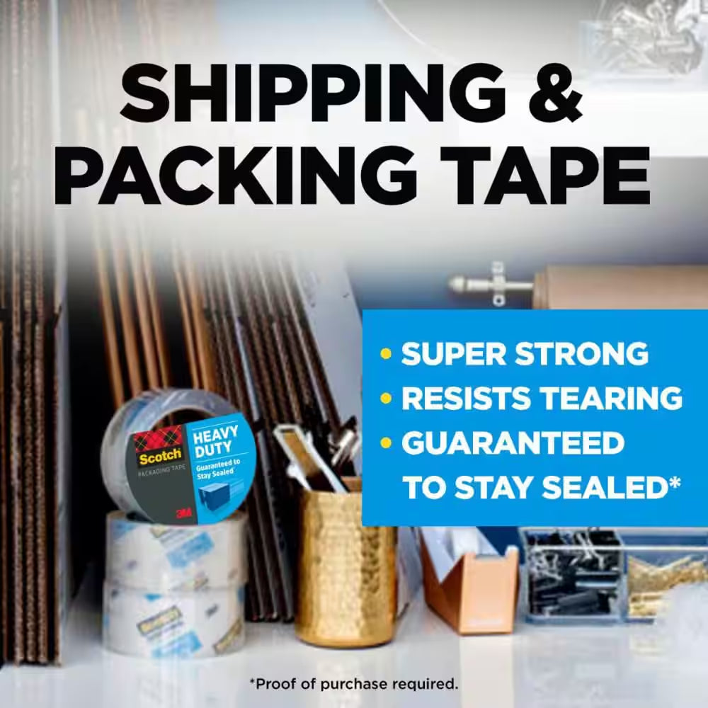1.88 In. X 54.6 Yds. Heavy Duty Shipping Packaging Tape (6 Rolls per Pack)