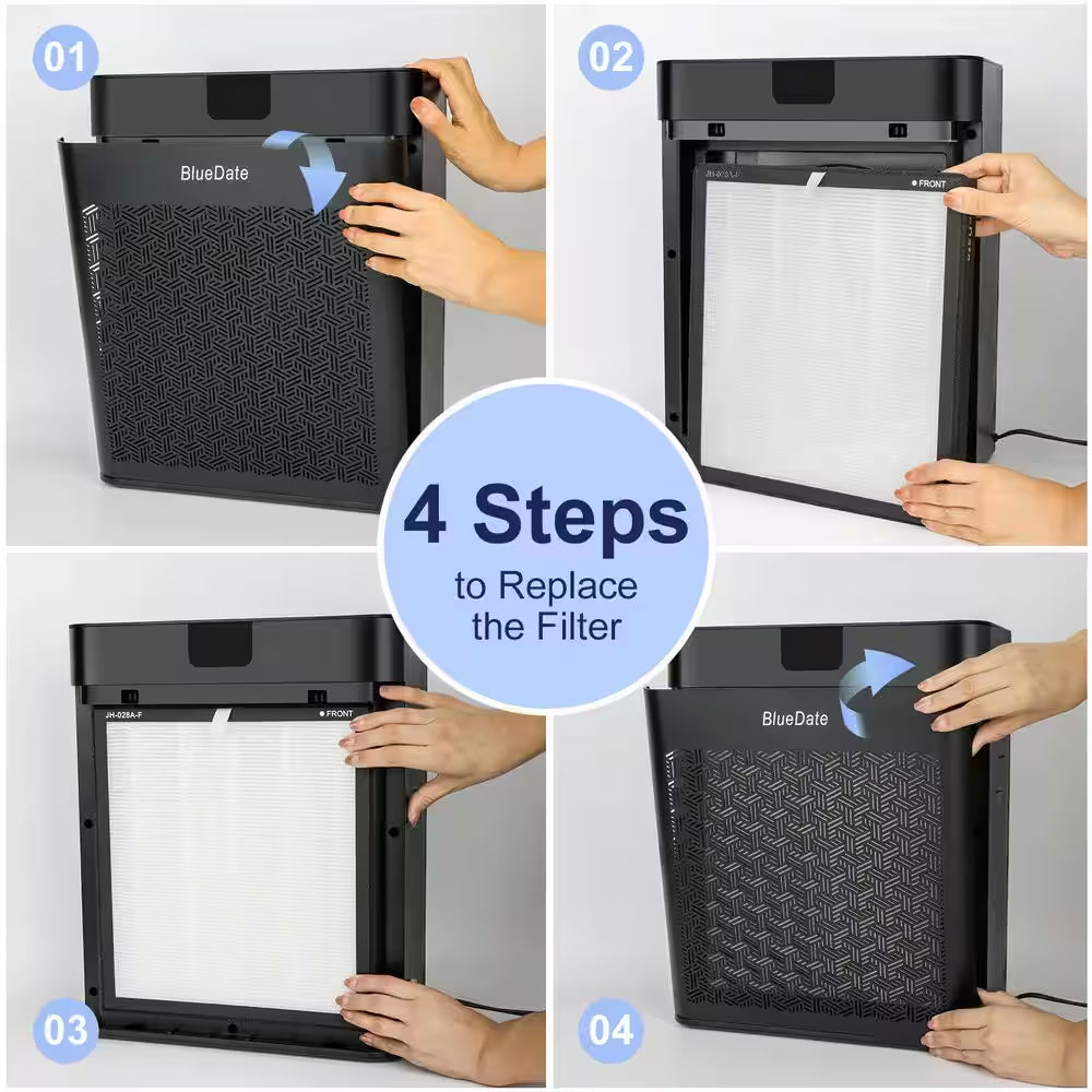 Room Air Purifier Replacement Filters,White, True HEPA for Wildfire, Smoke, Pollen, 2-Piece for 1100 Sq.Ft. Air Purifier