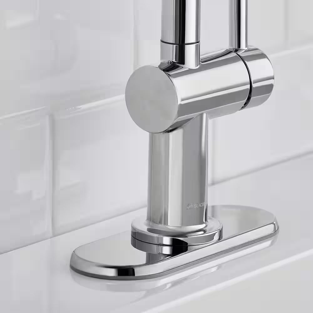 Dorind Single Hole Single-Handle Deck Mount High-Arc Bathroom Faucet in Polished Chrome