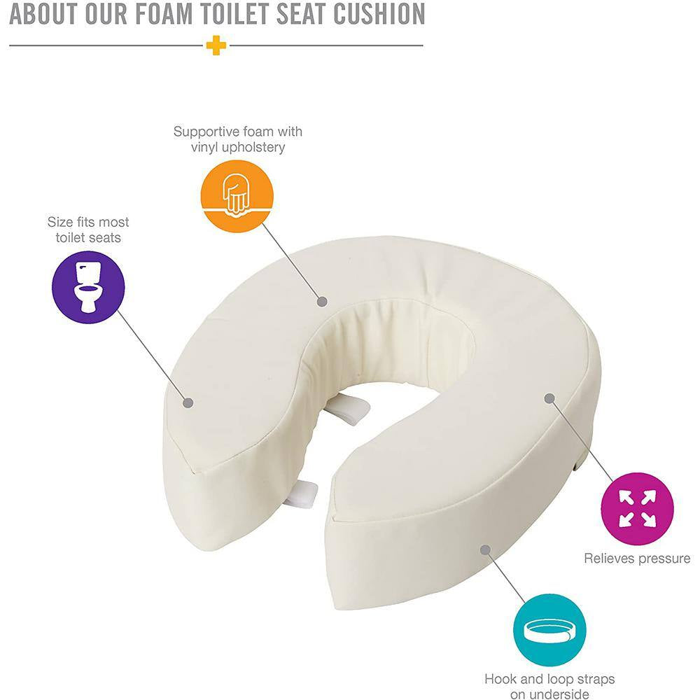 Vinyl Cushion 4 In. round Front Toilet Seat in White