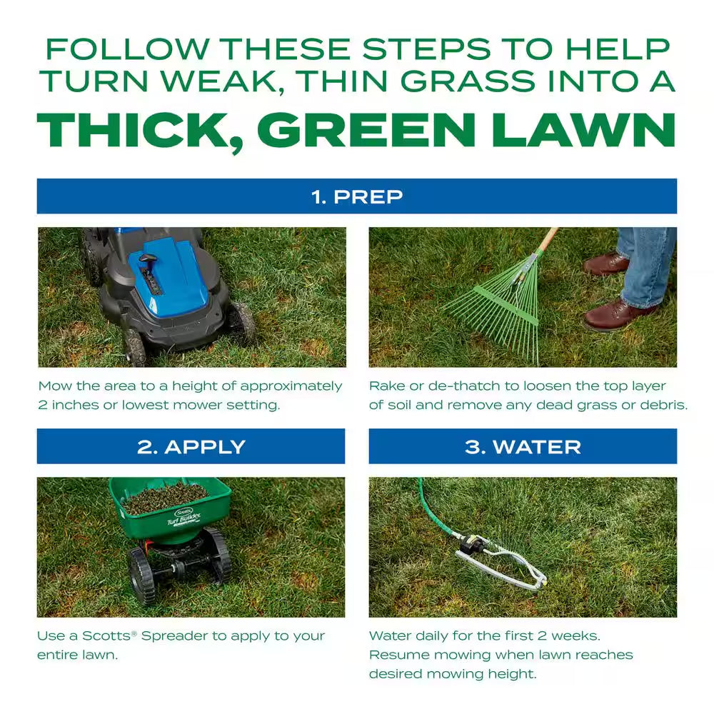 Turf Builder 12 Lbs. 1,200 Sq. Ft. THICK'R LAWN Grass Seed, Fertilizer, and Soil Improver for Sun & Shade