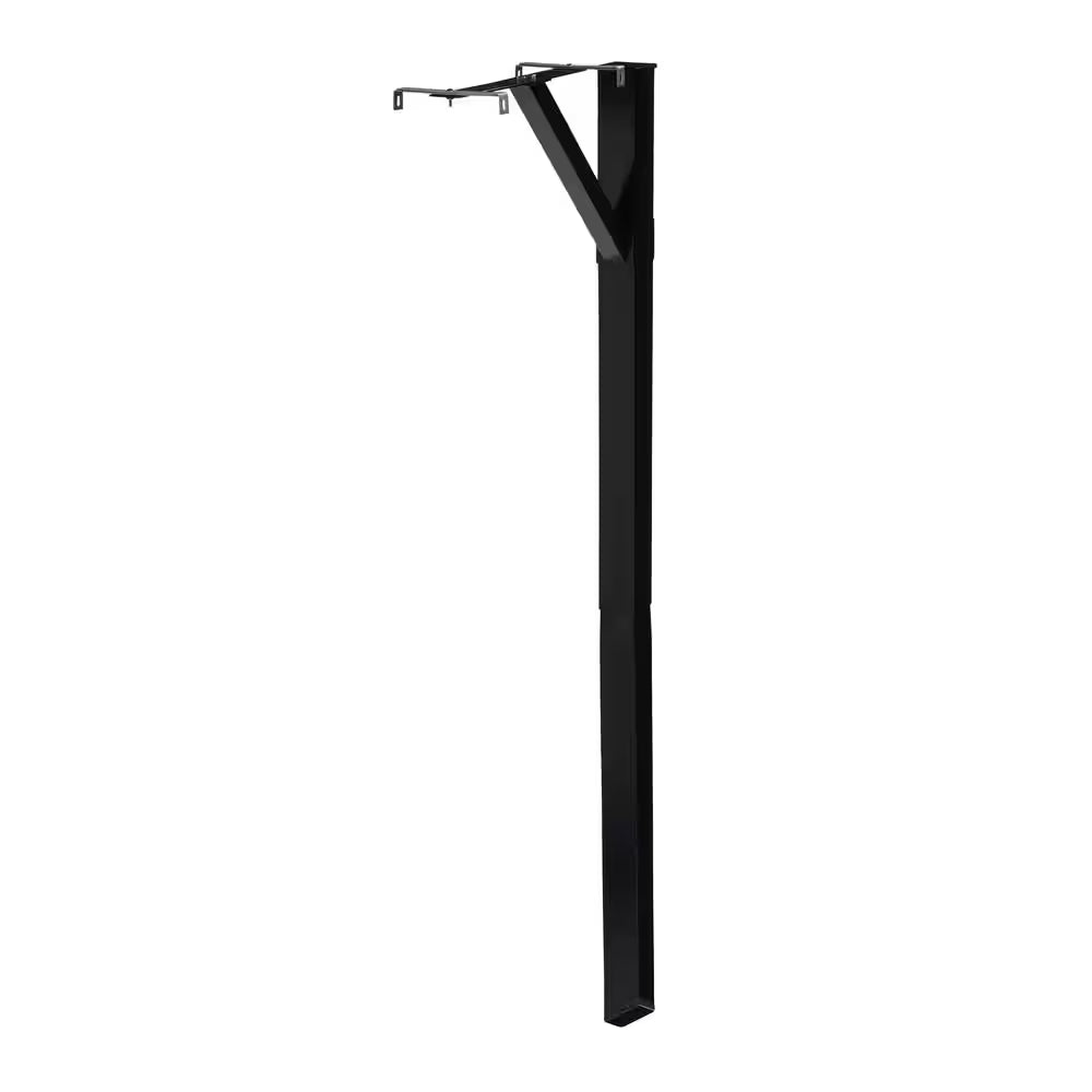 Steel Drive-In, Top Mount, Mailbox Post Kit, Black