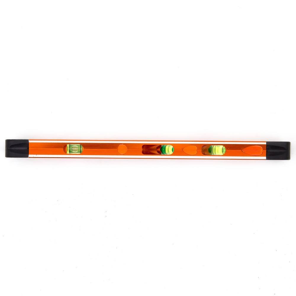 11 In. Aluminum Magnetic Torpedo Level with 4 Bubble Vials, Etched Ruler and Straight Edge