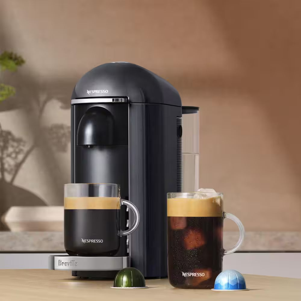 Nespresso Vertuoplus Deluxe 1 Cup Coffee and Espresso Machine in Piano Black