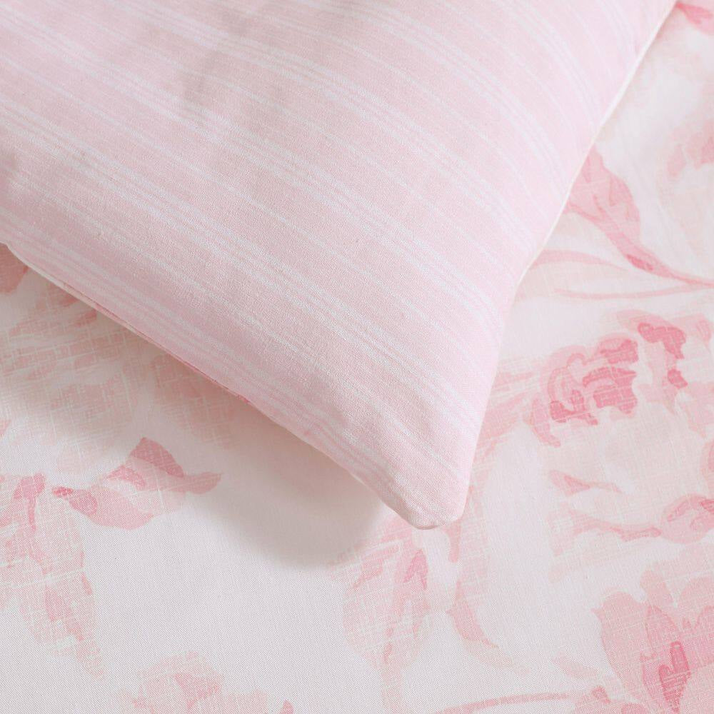 Anja Textured Toile 2-Piece Pink Cotton Twin Comforter Set