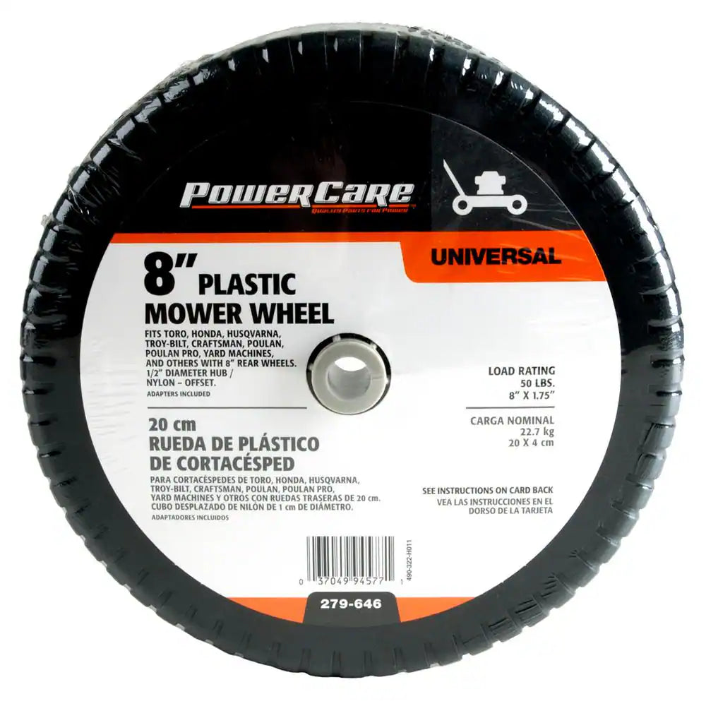 8 In. X 1.75 In. Universal Plastic Wheel for Lawn Mowers