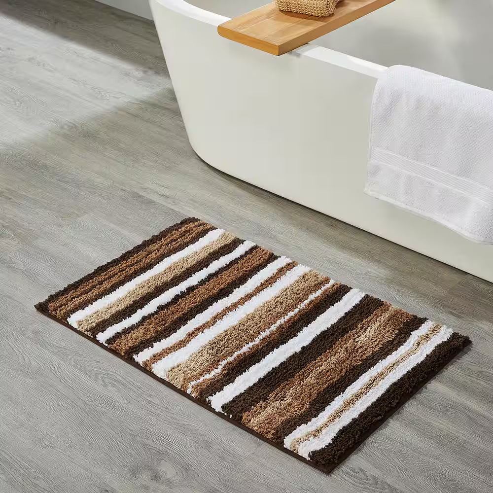 Griffie Collection 17 In. X 24 In. Brown Polyester Rectangle Bath Rug