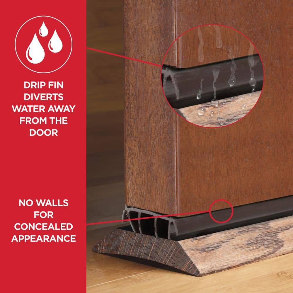36 In. Brown Vinyl Concealed Kerf/Channel Fit under Door Seal