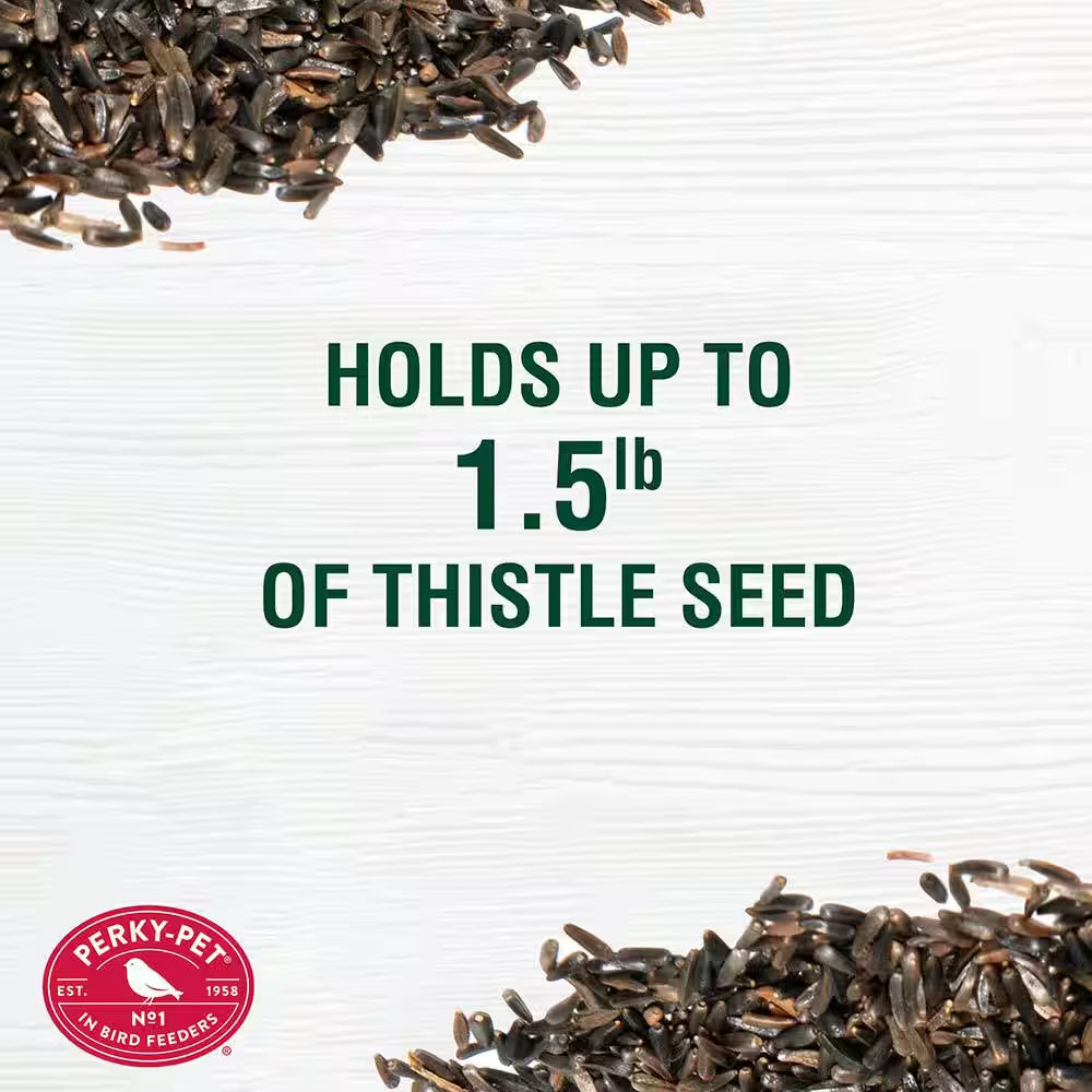 Straight Sided Yellow Metal Hanging Seed Feeder for Finch Bird-1.5 Lb. Capacity