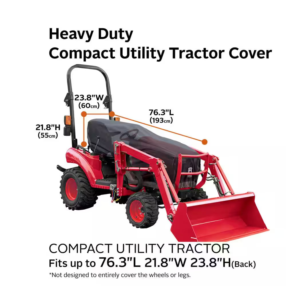 Stormpro 76.3 In. L X 23.8 In. W X 21.8 In. H Heavy-Duty Rainproof Compact Utility Tractor Cover