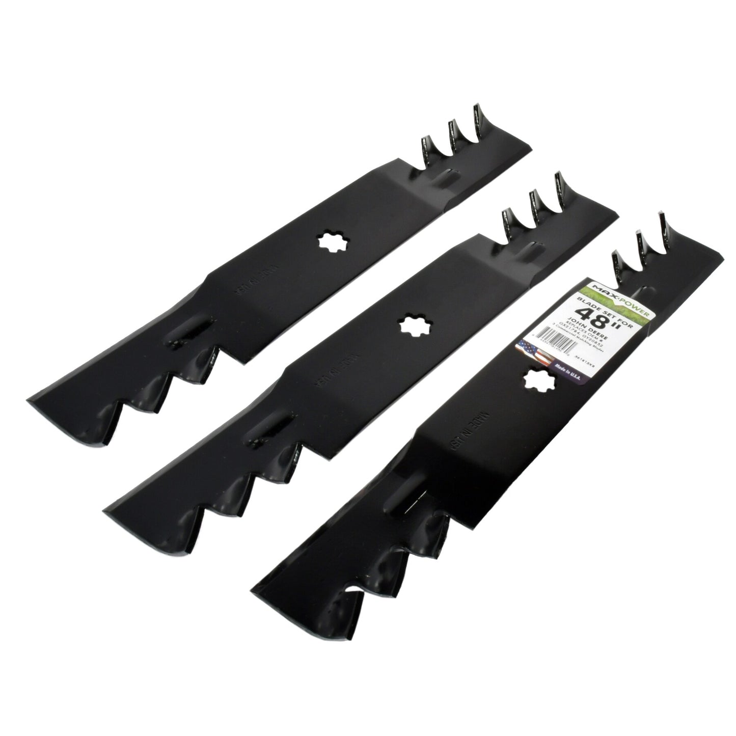 48-In Deck Mulching Mower Blade for Riding Lawn 3 -Pack Replaces OEM Numbers GX21784, GX21786, and GY20852