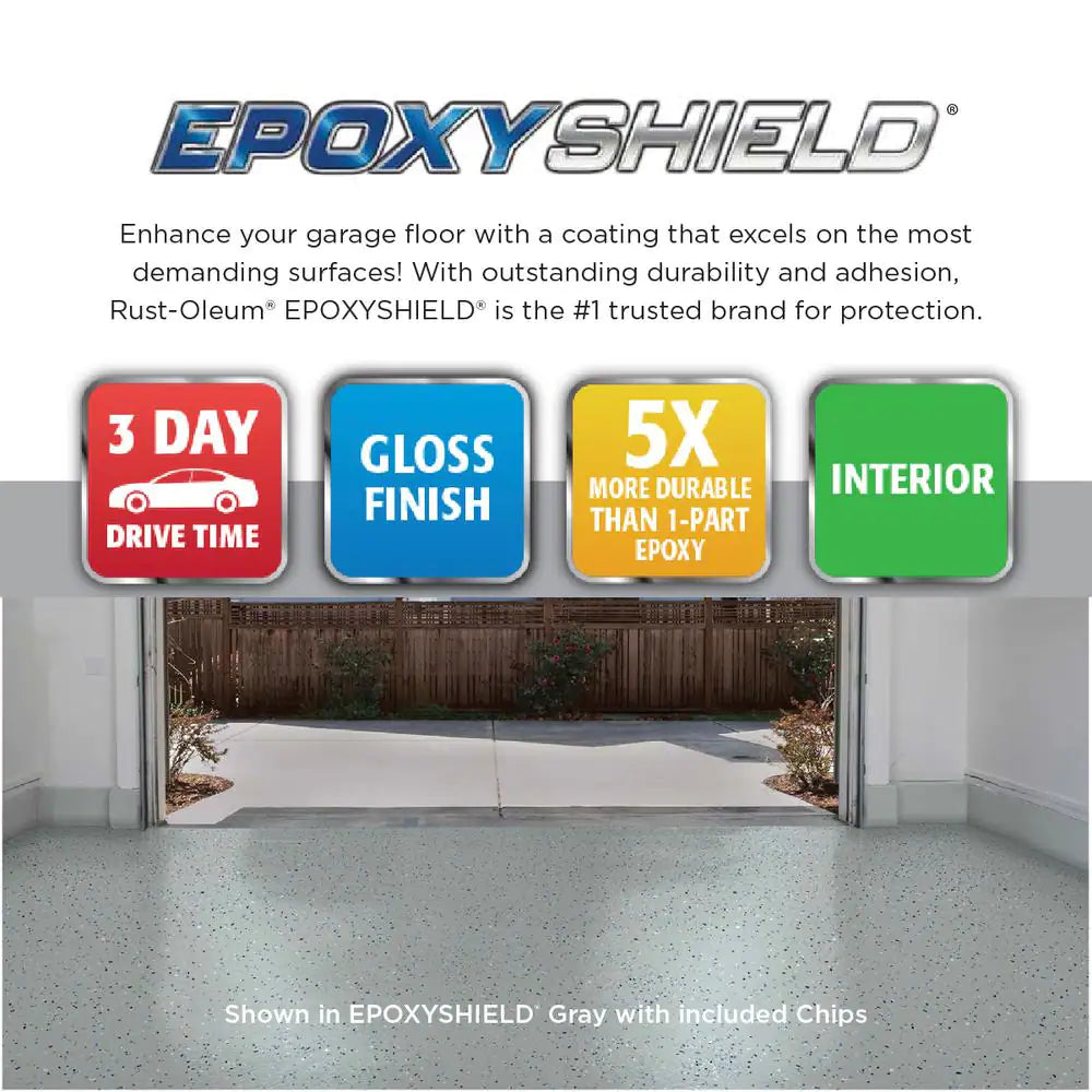 Epoxyshield 240 Oz. Gray High-Gloss, Low Voc 2-Part Epoxy Concrete Basement and Garage Floor Kit