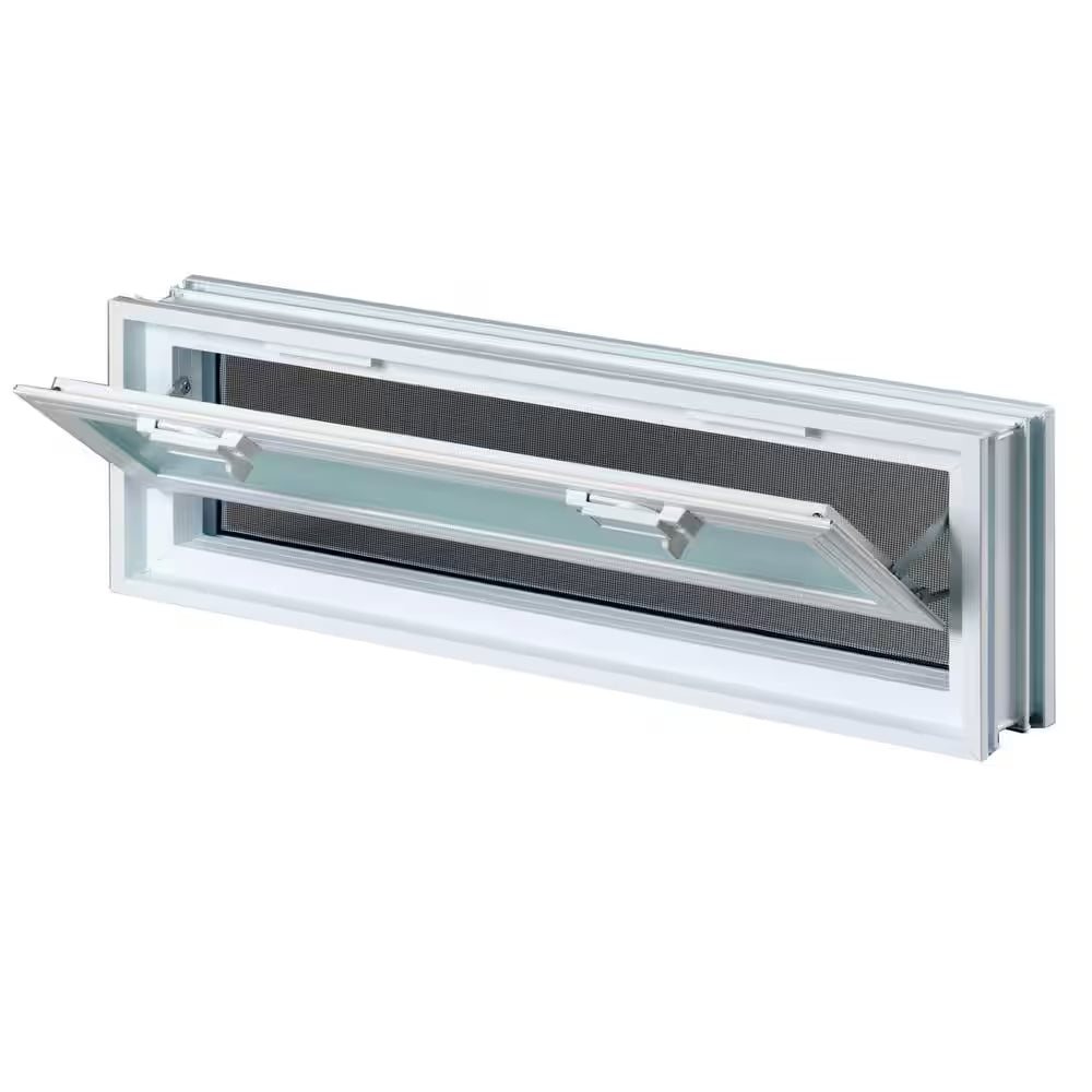 3 In. Thick Series 24 In. X 6 In. X 3 In. Hopper Vent for Glass Block Windows (Actual 23.25 In. X 5.75 In. X 3.12 In.)
