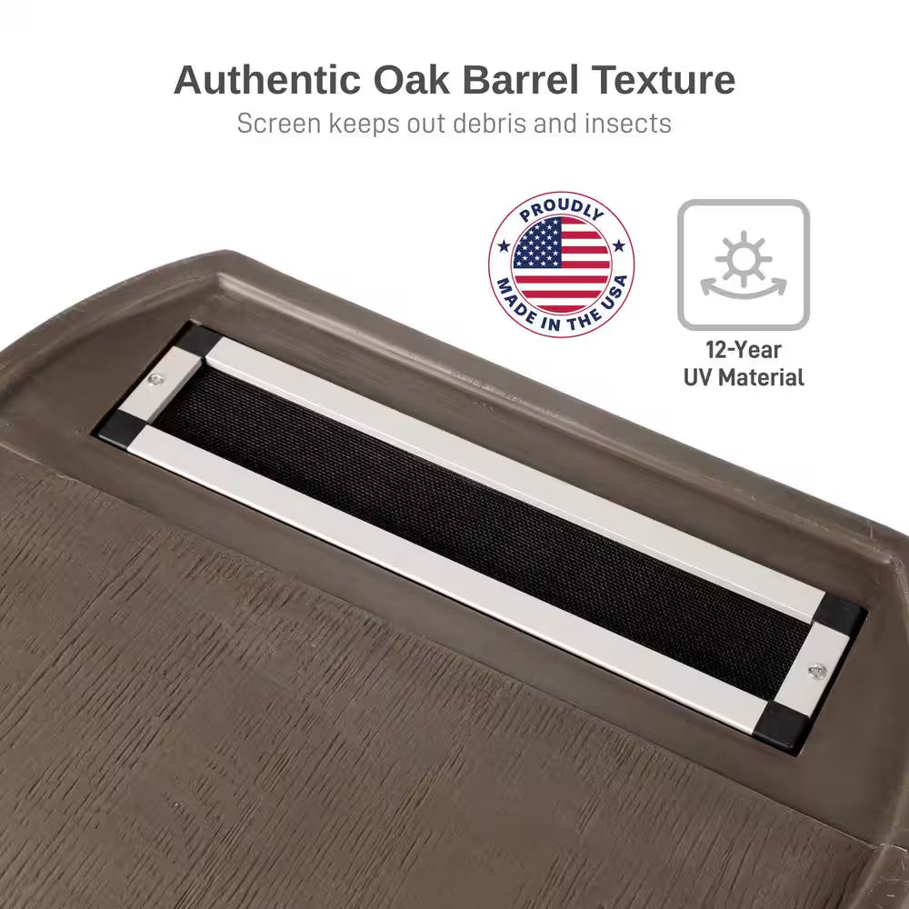 50 Gal. Rain Barrel Walnut Color with Brass Spigot