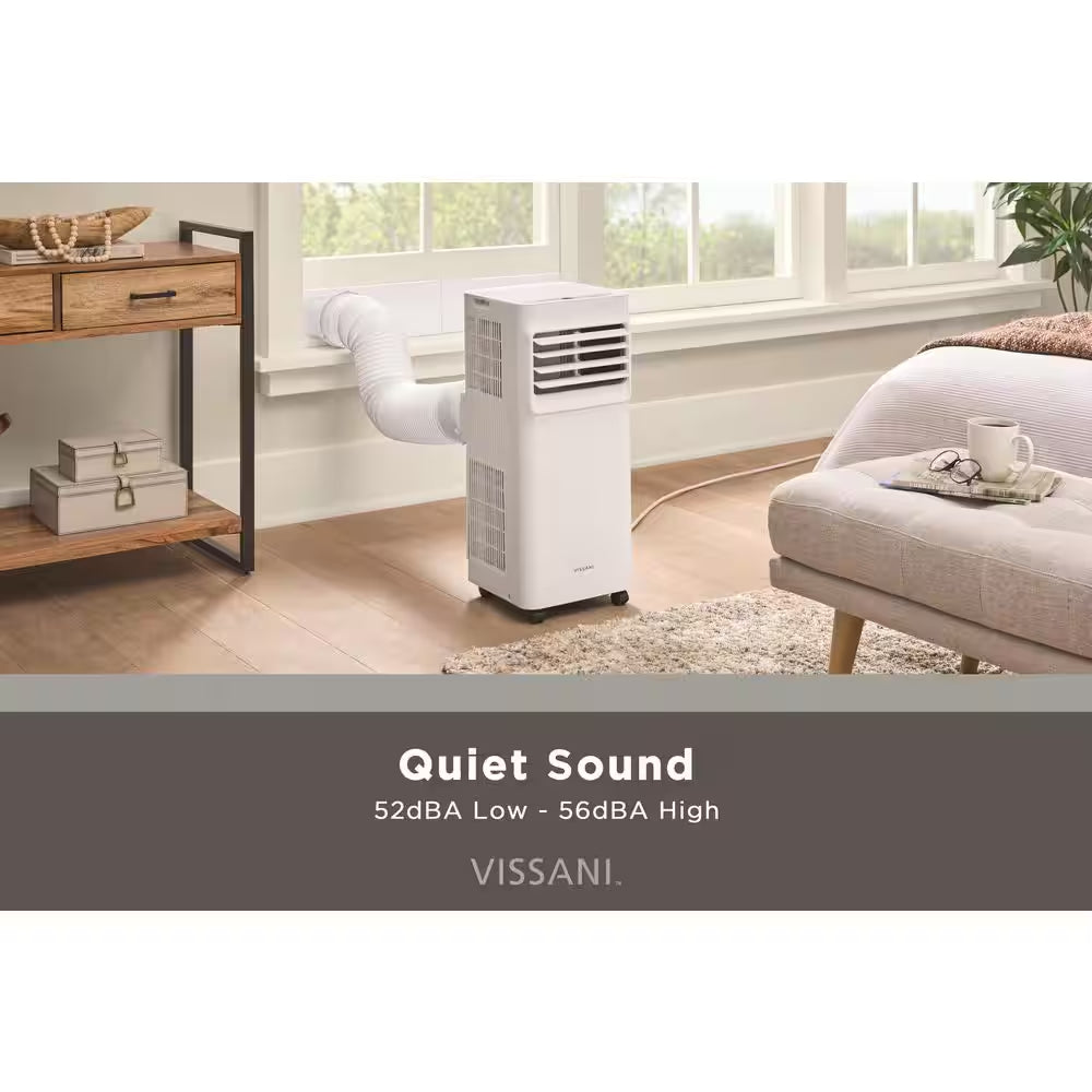 6,000 (DOE) BTU 115-Volt Portable Air Conditioner Cools 250 Sq. Ft. with Remote in White, Powered by Hubspace
