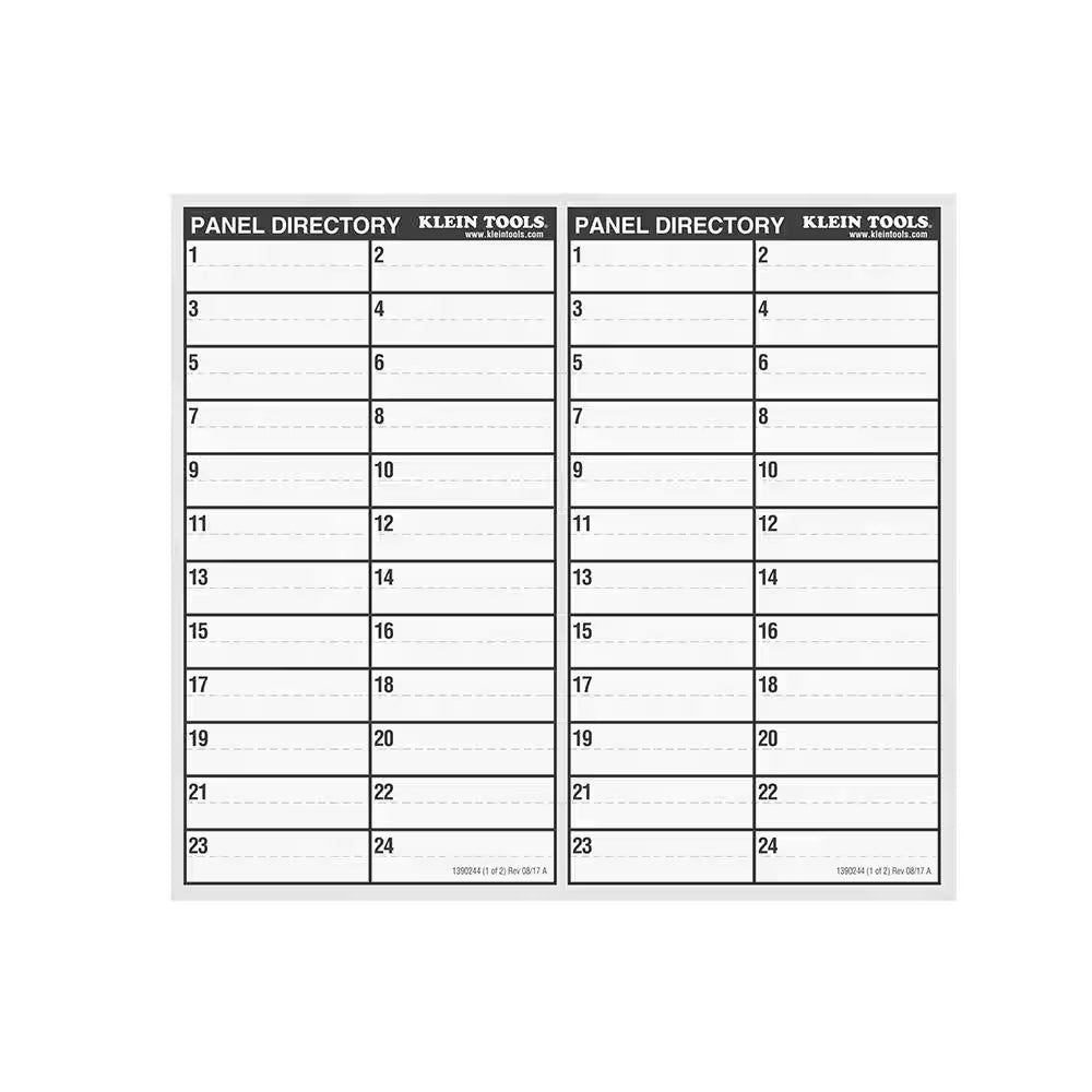 Wire Markers-Household Electric Panel W/Directory